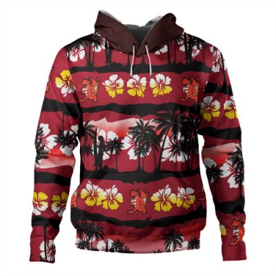 St. George Illawarra Dragons Hoodie - Tropical Hibiscus and Coconut Trees
