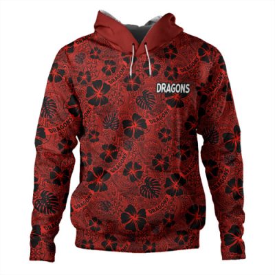 St. George Illawarra Dragons Hoodie - Scream With Tropical Patterns