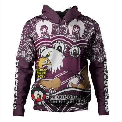 Manly Warringah Sea Eagles Hoodie - Aboriginal For Our Elder NAIDOC Week 2023