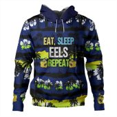 Parramatta Eels Sport Hoodie - Eat Sleep Repeat With Tropical Patterns