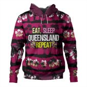 Cane Toads Sport Hoodie - Eat Sleep Repeat With Tropical Patterns