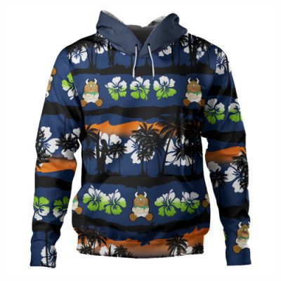 Canberra Raiders Hoodie - Tropical Hibiscus and Coconut Trees