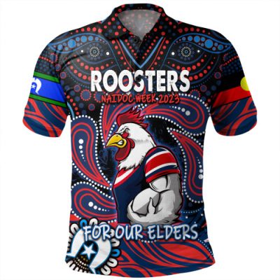 Sydney Roosters Naidoc WeekPolo Shirt - Aboriginal Inspired For Our Elders NAIDOC Week 2023