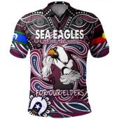 Manly Warringah Sea Eagles Polo Shirt - Aboriginal For Our Elder NAIDOC Week 2023