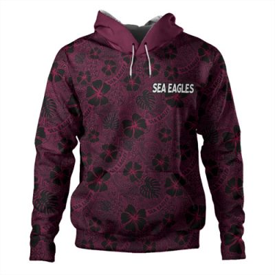 Manly Warringah Sea Eagles Hoodie - Scream With Tropical Patterns