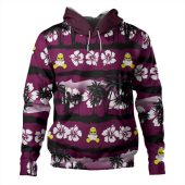 Manly Warringah Sea Eagles Hoodie - Tropical Hibiscus and Coconut Trees