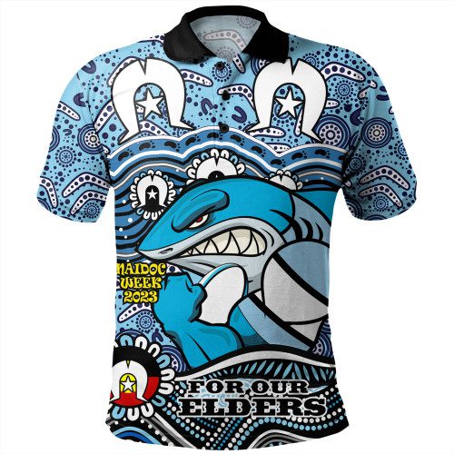 Cronulla-Sutherland Sharks Naidoc Week Polo Shirt - Aboriginal For Our Elder NAIDOC Week 2023 Cronulla-Sutherland Sharks Naidoc Week Polo Shirt - Aboriginal For Our Elder NAIDOC Week 2023