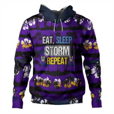 Melbourne Storm Hoodie - Eat Sleep Repeat With Tropical Patterns