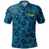 Gold Coast Titans Sport Polo Shirt - Scream With Tropical Patterns