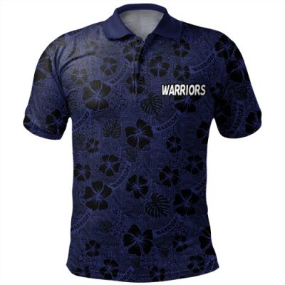 New Zealand Warriors Sport Polo Shirt - Scream With Tropical Patterns
