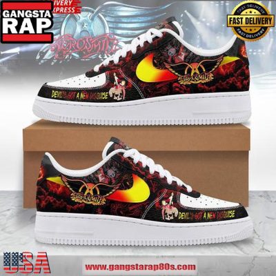 Aerosmith Devil?s Got A New Disguise Limited Edition Air Force 1 Sneakers Shoes