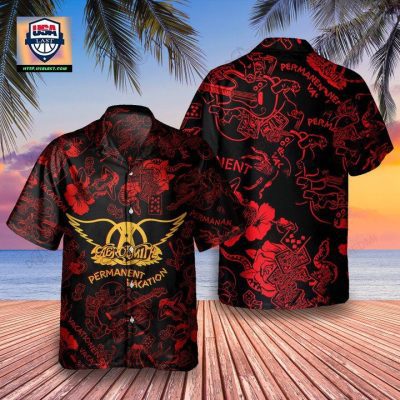 Aerosmith Permanent Vacation 1987 Album Hawaiian Shirt