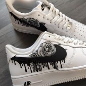 Air Force 1 Custom Rose Black Drips Impressive Picture. - demo10