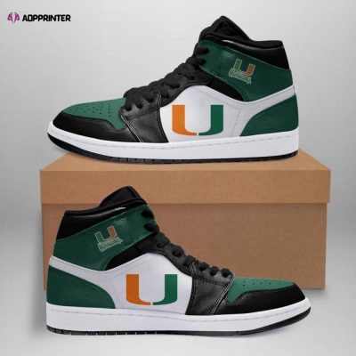 Air JD Hightop Shoes NCAA Miami Hurricanes Air Jordan 1 High Sneakers For Men