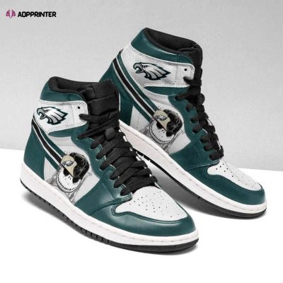 Air JD Hightop Shoes NFL Philadelphia Eagles Jack Skellington Air Jordan 1 High Sneakers For Men