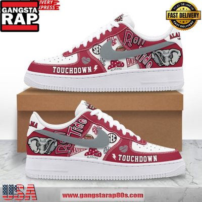 Alabama Crimson Tide Touchdown Air Force 1 Running Sneakers Shoes