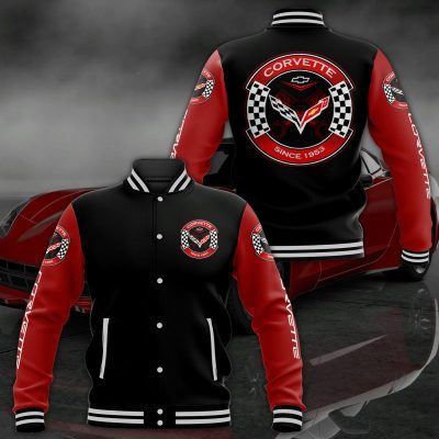 Chevrolet Corvette Red Black Baseball Jacket Chevrolet Corvette Red Black Baseball Jacket