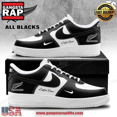 All Blacks Personalized Air Force 1 Running Sneakers Shoes