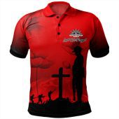 Australia Polo Shirt Anzac Day Lest We Forget Red Poppy