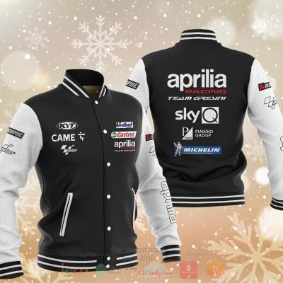 Aprilia Black White Baseball Jacket Aprilia Black White Baseball Jacket