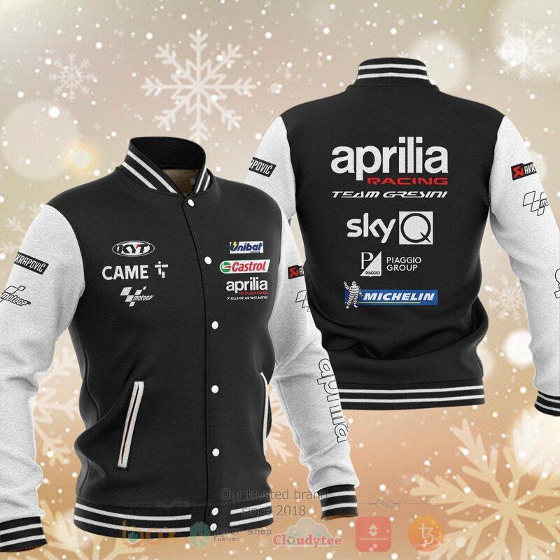 Aprilia Black White Baseball Jacket Aprilia Black White Baseball Jacket