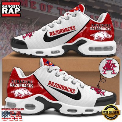 NCAA Custom Name Arkansas Razorbacks Football Mascot Symbol Air Max Plus Shoes Running Sneakers