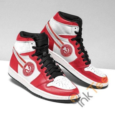 NBA Atlanta Hawks Red White Air Jordan 1 High Sneakers