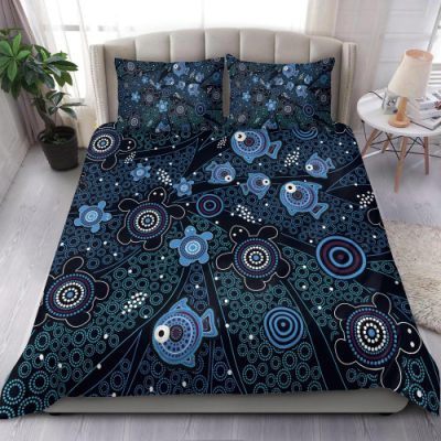 Australia Bedding Set Aboriginal Art Turtles Inspired