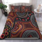 Australia Aboriginal Inspired Bedding Set - Kangaroo With Dot Painting