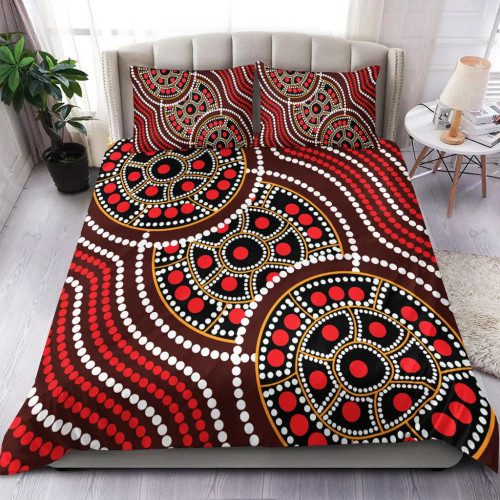 Australia Aboriginal Inspired Bedding Set - Aboriginal Inspired Tortoiseshell Dot Art Panting Australia Aboriginal Inspired Bedding Set - Aboriginal Inspired Tortoiseshell Dot Art Panting