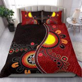 Australia Aboriginal Inspired Bedding Set - Australia Flag Dot Painting Art