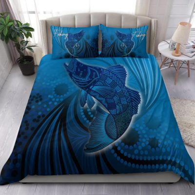 Australia Aboriginal Inspired Bedding Set - Fish Dreaming Paintings