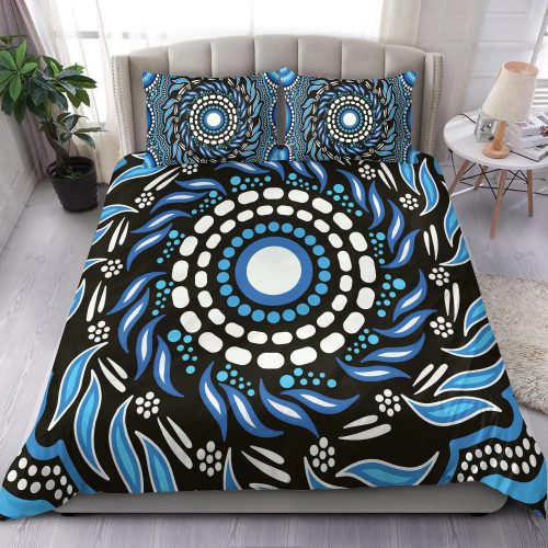 Australia Aboriginal Inspired Bedding Set - Indigenous Dot Painting Art Australia Aboriginal Inspired Bedding Set - Indigenous Dot Painting Art