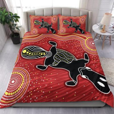 Australia Aboriginal Inspired Bedding Set - Indigenous Platypus Ver 4