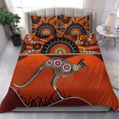 Australia Aboriginal Inspired Bedding Set - Kangaroo With Dot Painting