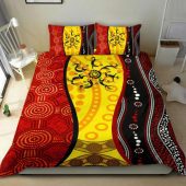 Australia Aboriginal Inspired Bedding Set - Dreamtime Koori Dot Acrylic Paint