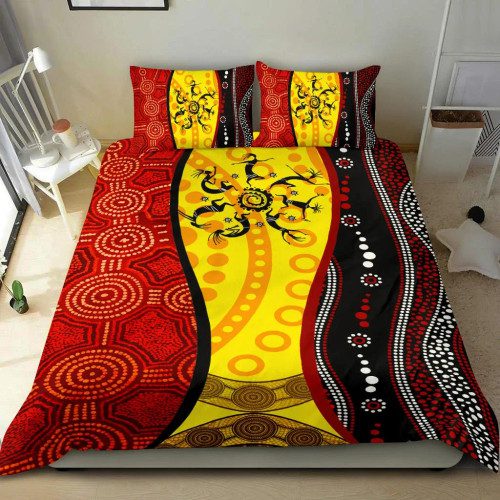 Australia Aboriginal Inspired Bedding Set - Dreamtime Koori Dot Acrylic Paint Australia Aboriginal Inspired Bedding Set - Dreamtime Koori Dot Acrylic Paint