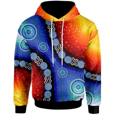 Australia Aboriginal Inspired Hoodie - Aboriginal Inspired Color Dot Painting