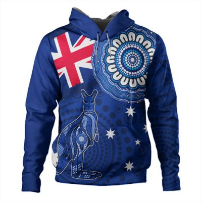Australia Hoodie Flag With Kangaroo Aboriginal