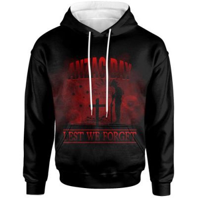 Australia Anzac Hoodie - Lest We Forget 2D Style (White)