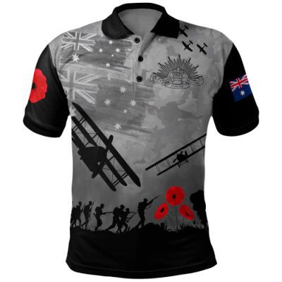Australia Polo Shirt Anzac Lest We Forget
