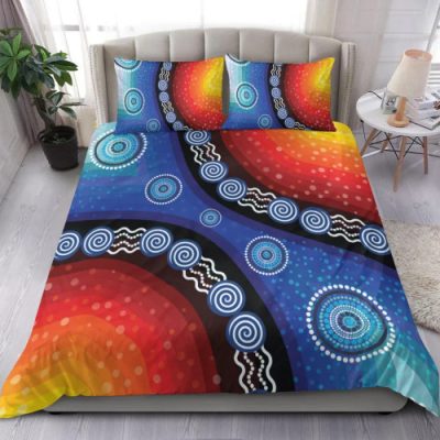 Australia Bedding Set - Aboriginal Inspired Color Dot Painting