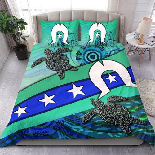 Australia Bedding Set - Torres Strait Flag And Turtle Australia Bedding Set - Torres Strait Flag And Turtle