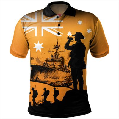 Australia Polo Shirt Lest We Forget Navy Anzac