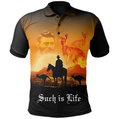 Australia Polo Shirt - Anzac Shirt Lest We Forget Kangaro Sunset