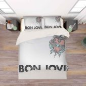 Bon Jovi White Bedding Set V2