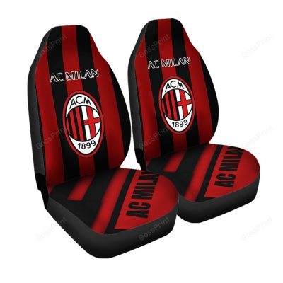 AC Milan Red Black Pattern Car Seat Covers