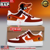 Baltimore Orioles Customized Air Force 1 Running Sneakers Shoes