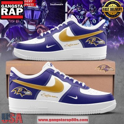 Baltimore Ravens Custom Air Force 1 Running Sneakers Shoes