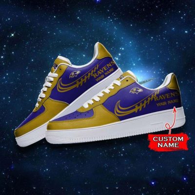 NFL Custom Name Baltimore Ravens Super Bowl Air Force 1 Sneaker Shoes